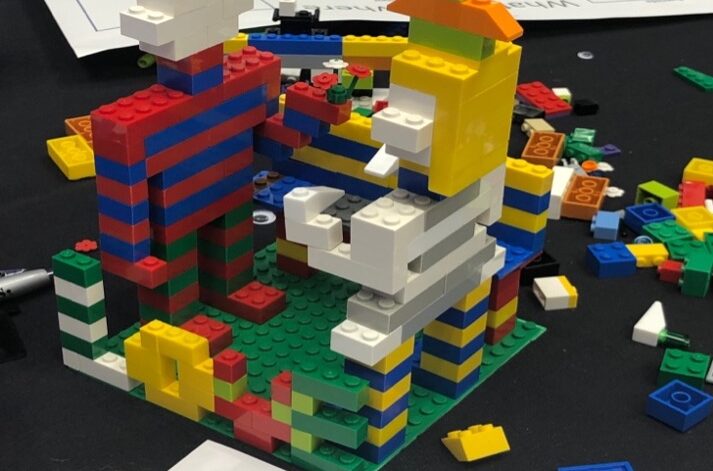 Image of a structure made of colorful legos